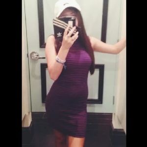 Purple & Red Striped Dress